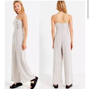 Urban Outfitters Striped Linen Jumpsuit